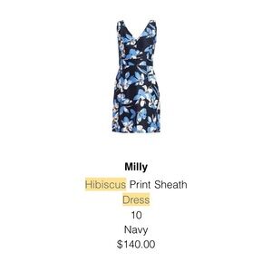 Milly Hibiscus Print Sheath Dress